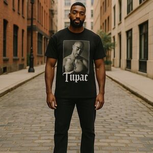 Tupac Shakur Diamond Cross Short Sleeve T-Shirt Adult Size XL NEW